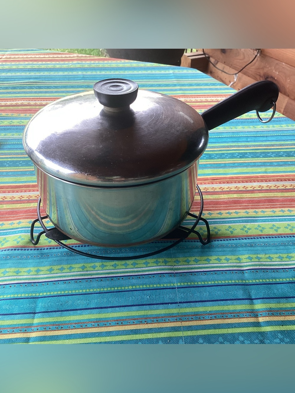 Revere Ware Vintage 2 Quart Pan with Lid - stainless steel with copper bottom